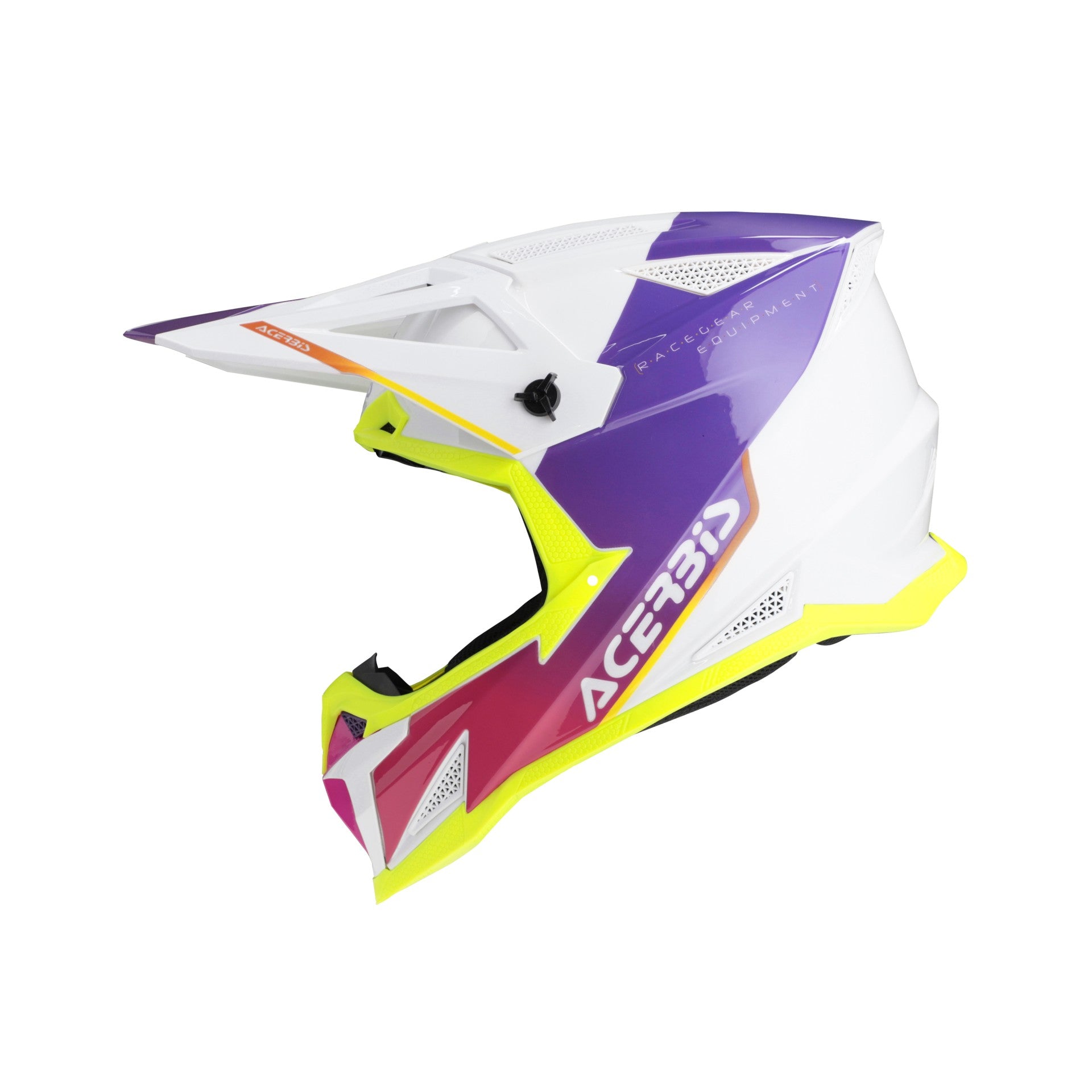 Casco Moto Cross Integrale ACERBIS T711 Bianco Viola