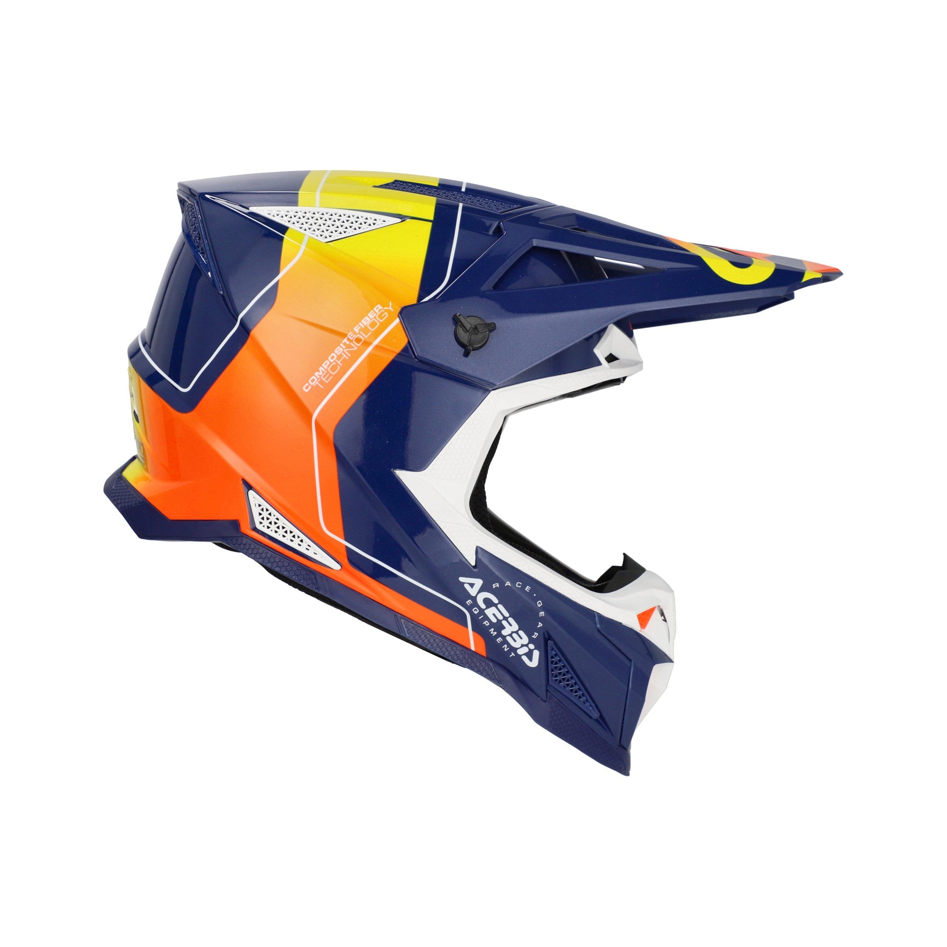 Casco Moto Cross Integrale ACERBIS T711 Blu Arancio