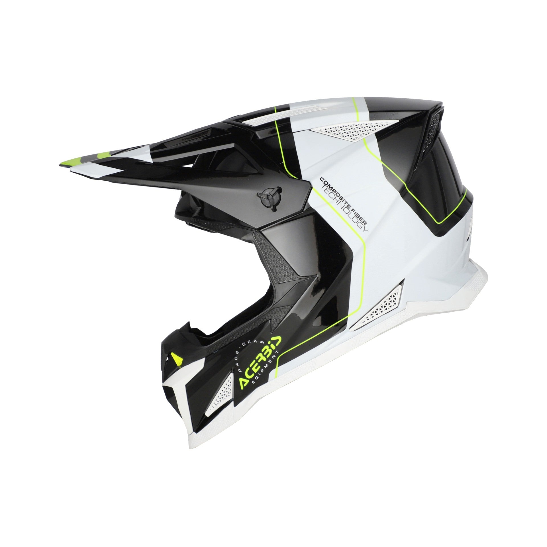 Casco Moto Cross Integrale ACERBIS T711 Nero Bianco
