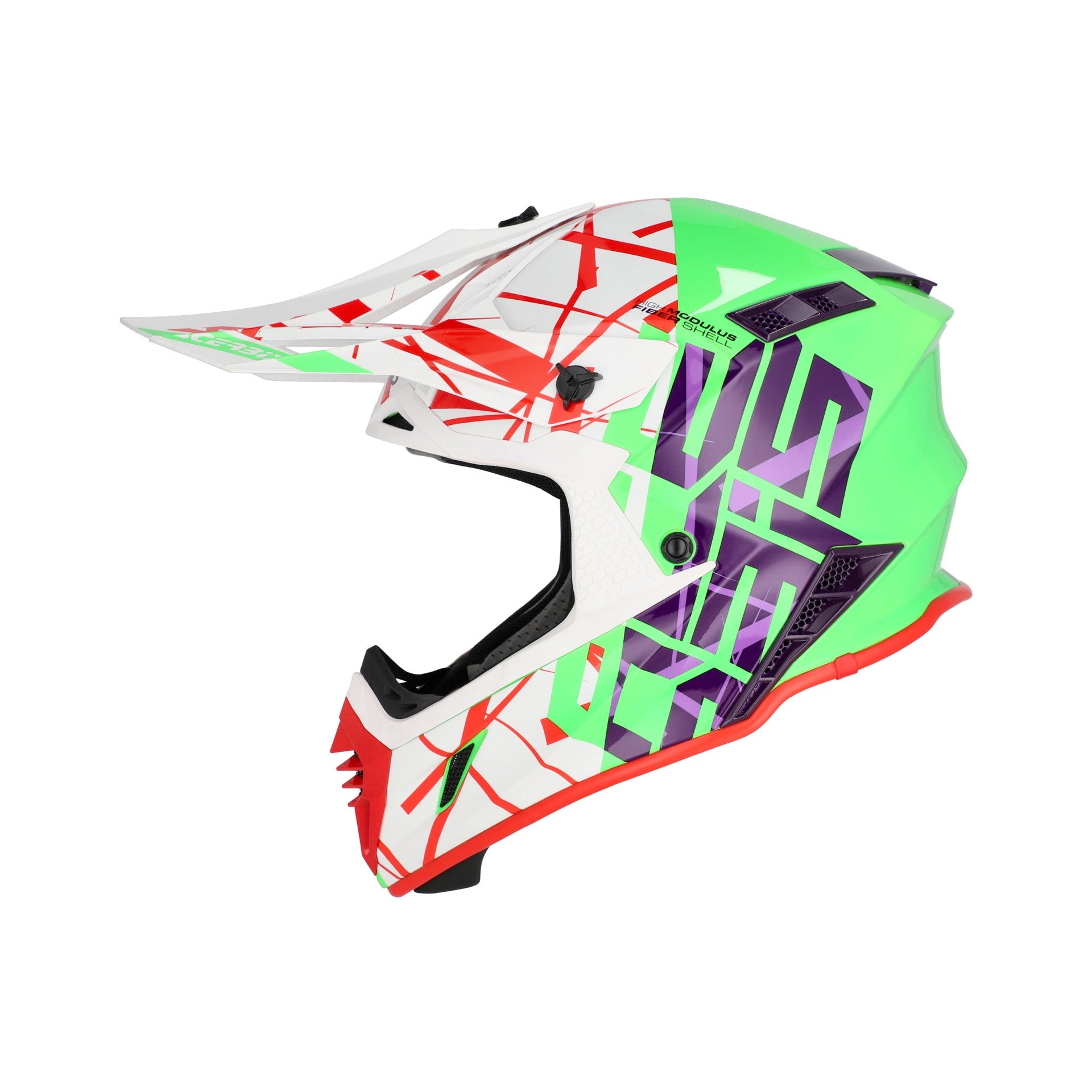 Casco Moto Cross Integrale ACERBIS X-TRACK 2206 Verde Bianco