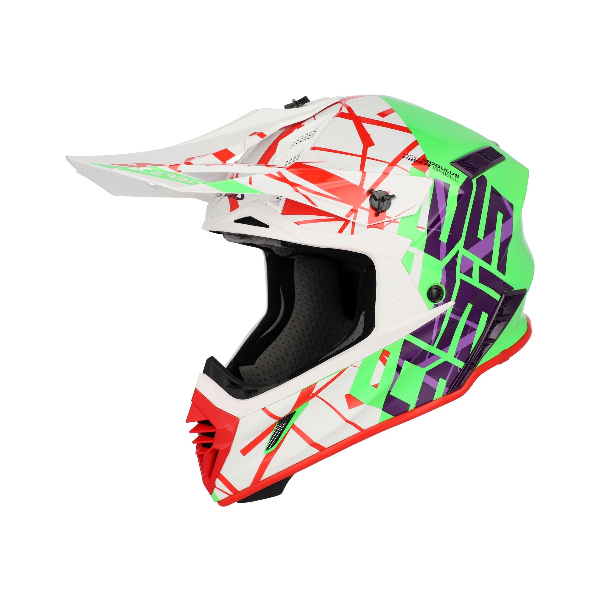 Casco Moto Cross Integrale ACERBIS X-TRACK 2206 Verde Bianco