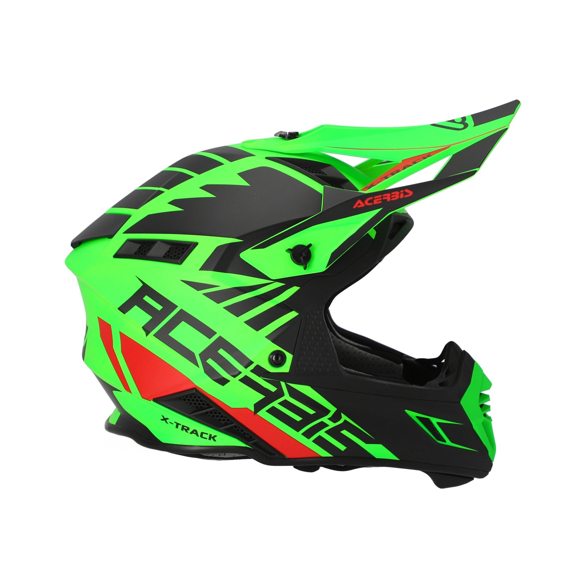Casco Moto Cross Integrale ACERBIS X-TRACK 2206 Verde Fluo Nero