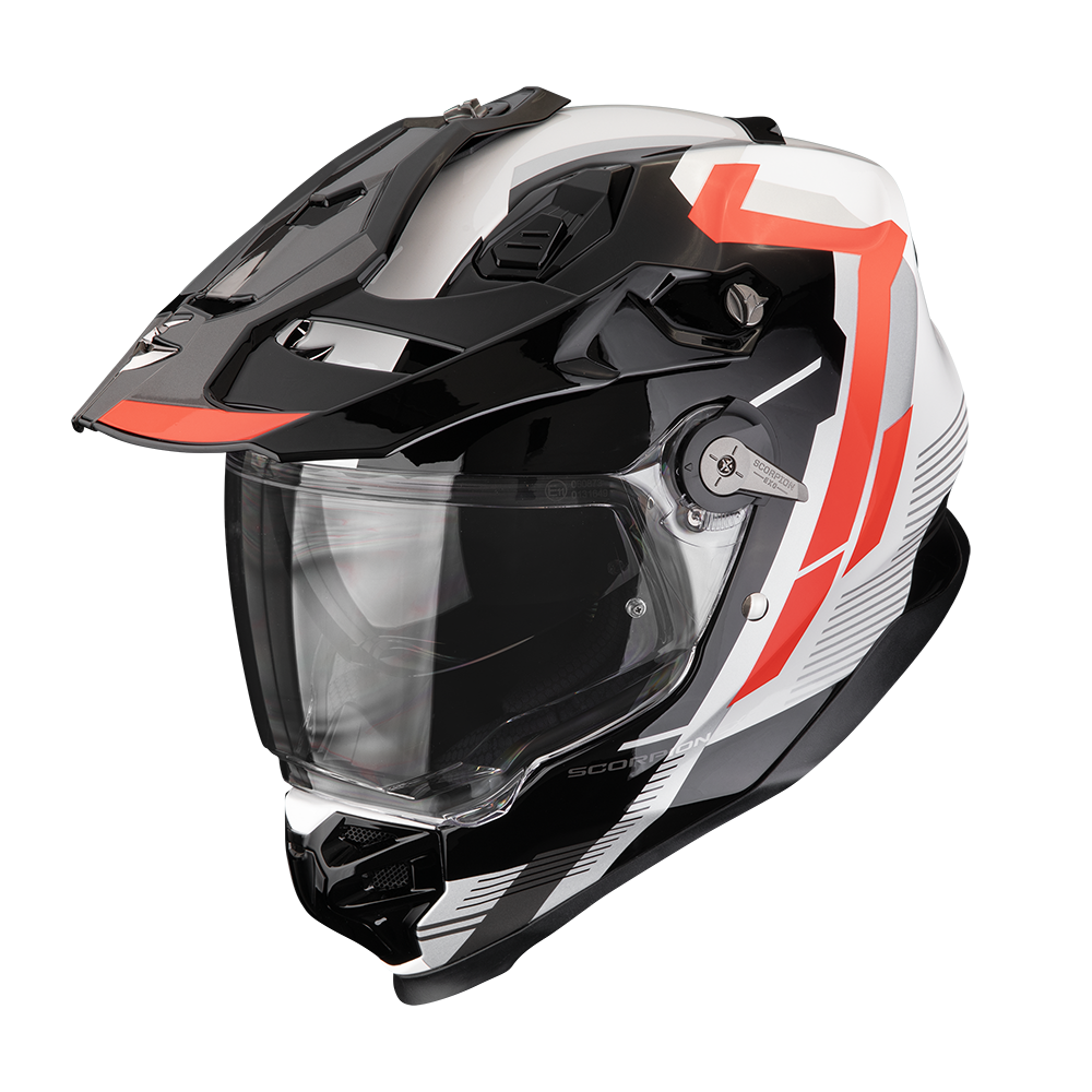 Casco Moto Integrale Adventure SCORPION ADF 9000 AIR PATROL Nero Rosso