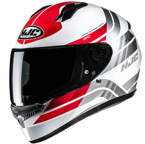 Casco Moto Integrale HJC C10 HIPER MC1 Bianco Argento Rosso