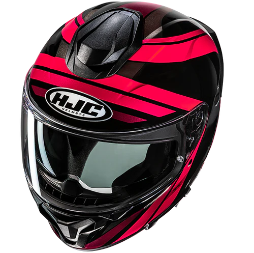 Casco Moto Integrale HJC C71 FABER MC1 Nero Rosso Lucido