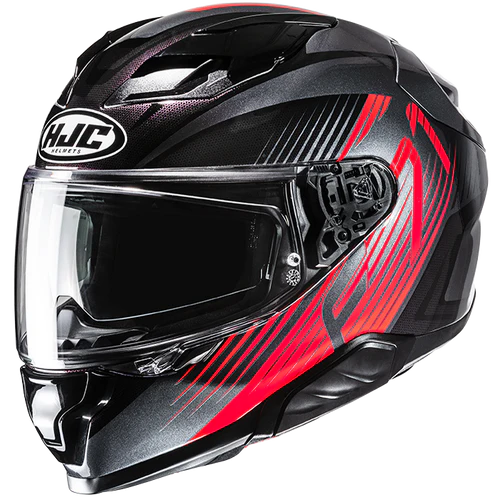 Casco Moto Integrale HJC F71 CATOS MC1 Nero Antracite Rosso Lucido