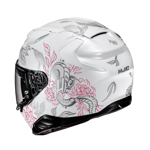 Casco Moto Integrale HJC F71 ELIZ MC8 Bianco Rosa Lucido