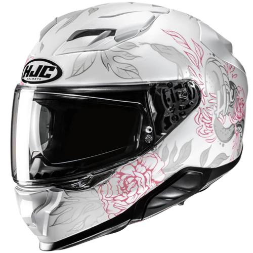 Casco Moto Integrale HJC F71 ELIZ MC8 Bianco Rosa Lucido