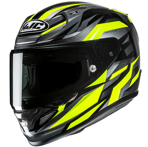 Casco Moto Integrale HJC RPHA 12 DRAVIX MC3H Nero Argento Giallo Fluo Lucido