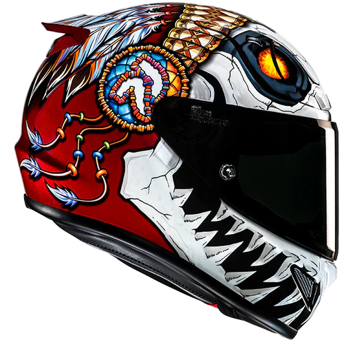 Casco Moto Integrale HJC RPHA 12 SKULLY MC1 Lucido