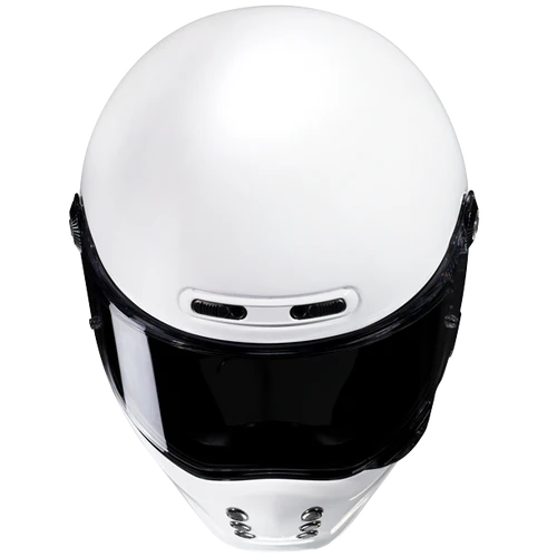 Casco Moto Integrale HJC Vintage V10 SOLID WHITE Bianco Lucido