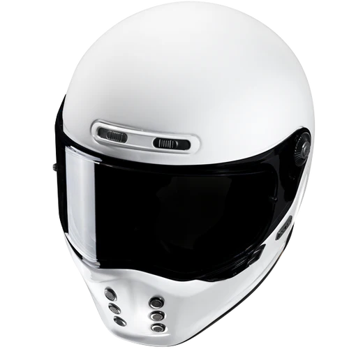 Casco Moto Integrale HJC Vintage V10 SOLID WHITE Bianco Lucido