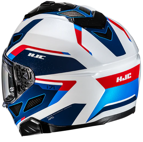 Casco Moto Integrale HJC i71 ZEST MC21 Bianco Rosso Blu Lucido