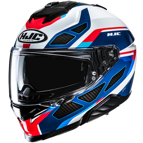 Casco Moto Integrale HJC i71 ZEST MC21 Bianco Rosso Blu Lucido