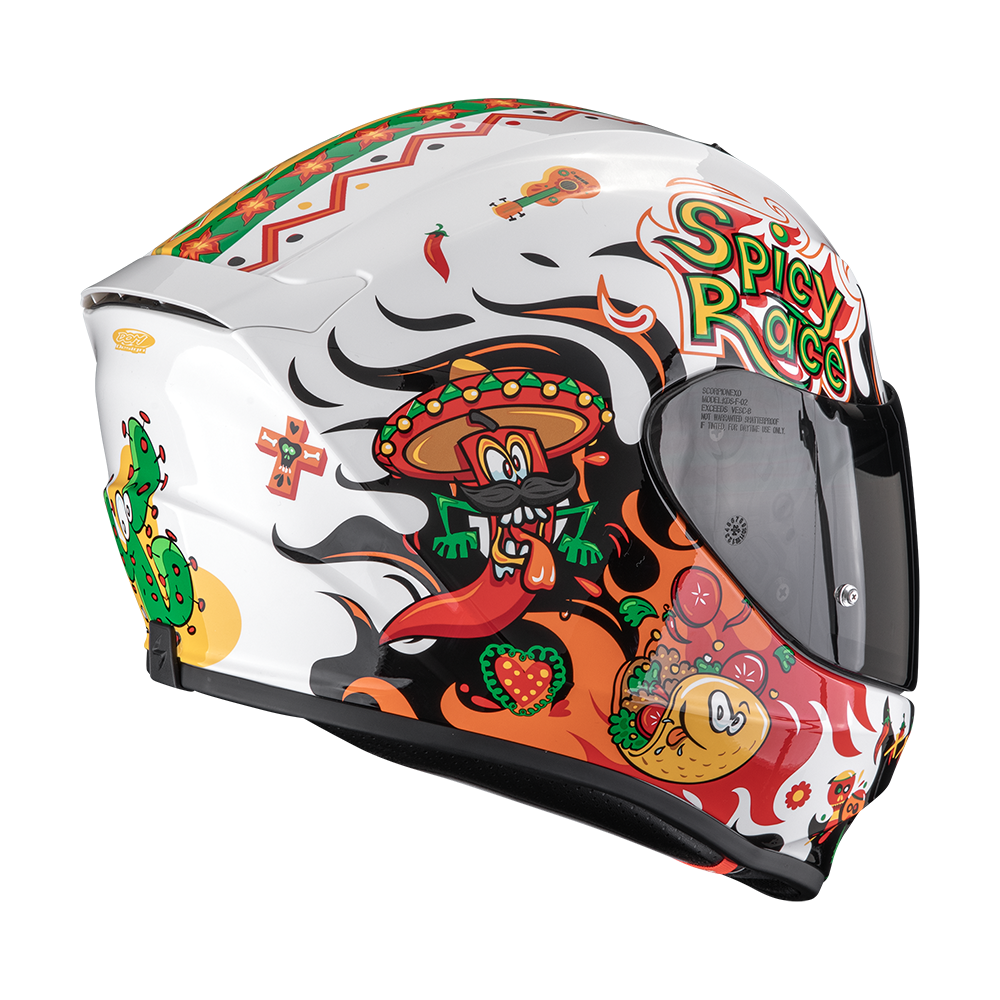 Casco Moto Integrale Junior SCORPION EXO JNR AIR YUCATAN Bianco Arancio Nero