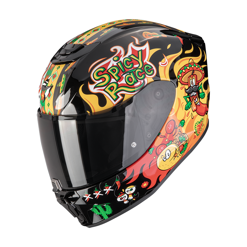 Casco Moto Integrale Junior SCORPION EXO JNR AIR YUCATAN Nero Giallo Rosso