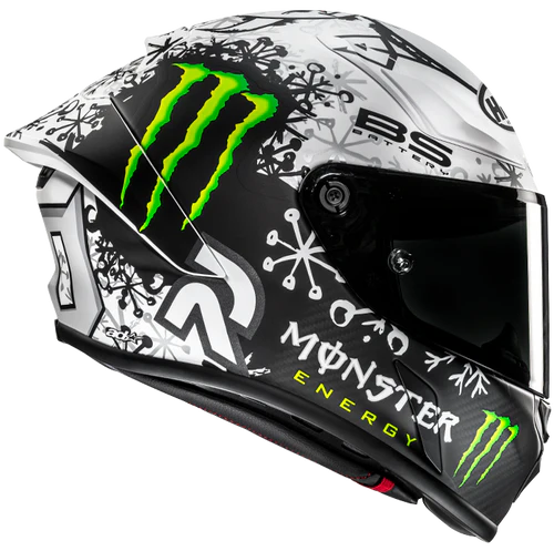 Casco Moto Integrale Pista HJC RPHA 1 V2 CARBON SNOW DIABLO MC10SF FIM 2