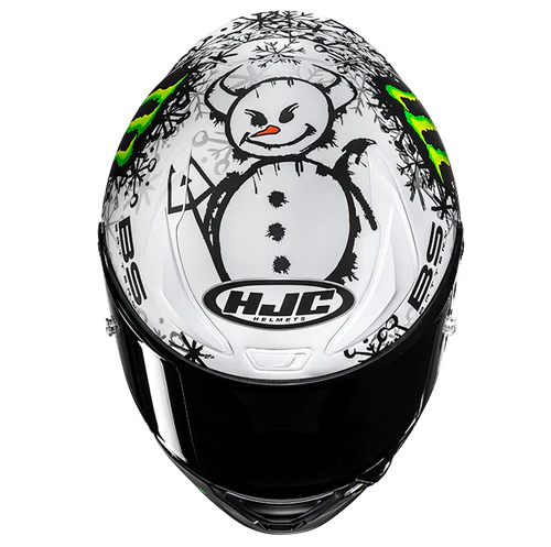 Casco Moto Integrale Pista HJC RPHA 1 V2 CARBON SNOW DIABLO MC10SF FIM 2