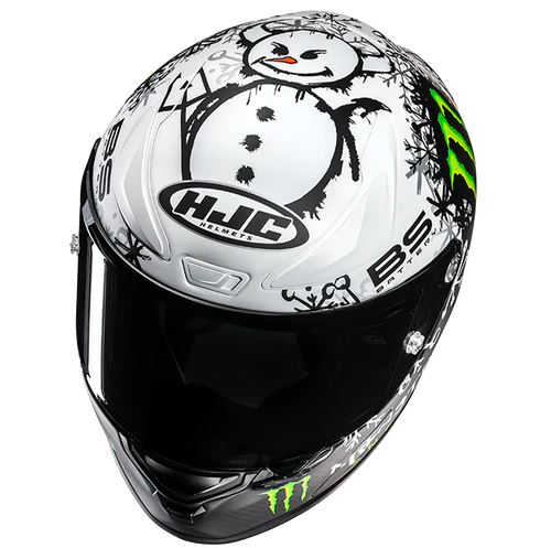 Casco Moto Integrale Pista HJC RPHA 1 V2 CARBON SNOW DIABLO MC10SF FIM 2