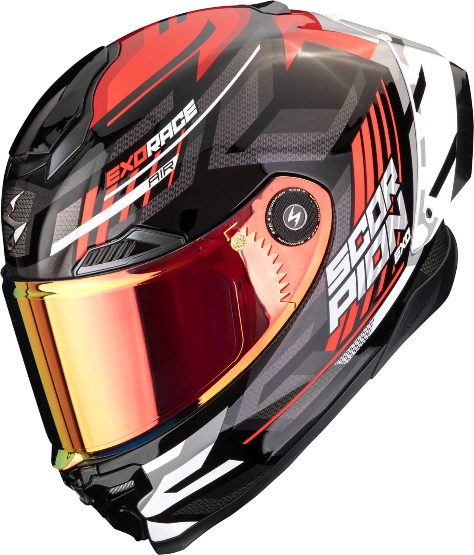 Casco Moto Integrale SCORPION EXO-RACE AIR KOBRA Nero Rosso FIM 2