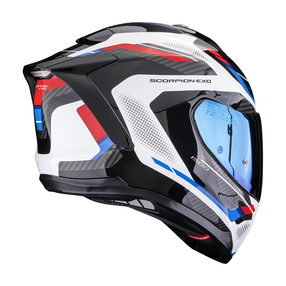 Casco Moto Integrale SCORPION EXO 1500 AIR SLEEK Bianco Rosso Blu