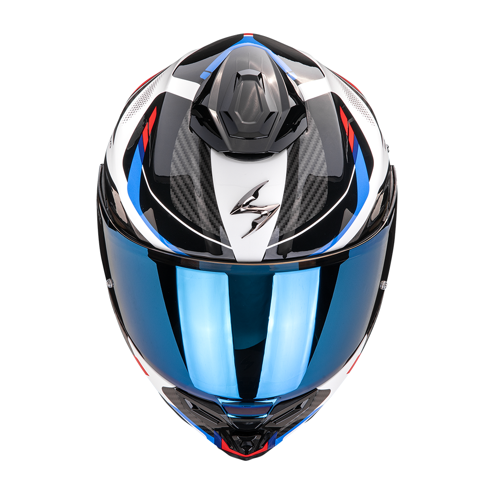 Casco Moto Integrale SCORPION EXO 1500 AIR SLEEK Bianco Rosso Blu