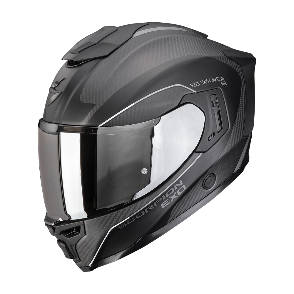 Casco Moto Integrale SCORPION EXO 1500 CARBON AIR MUNDI Nero Opaco Argento