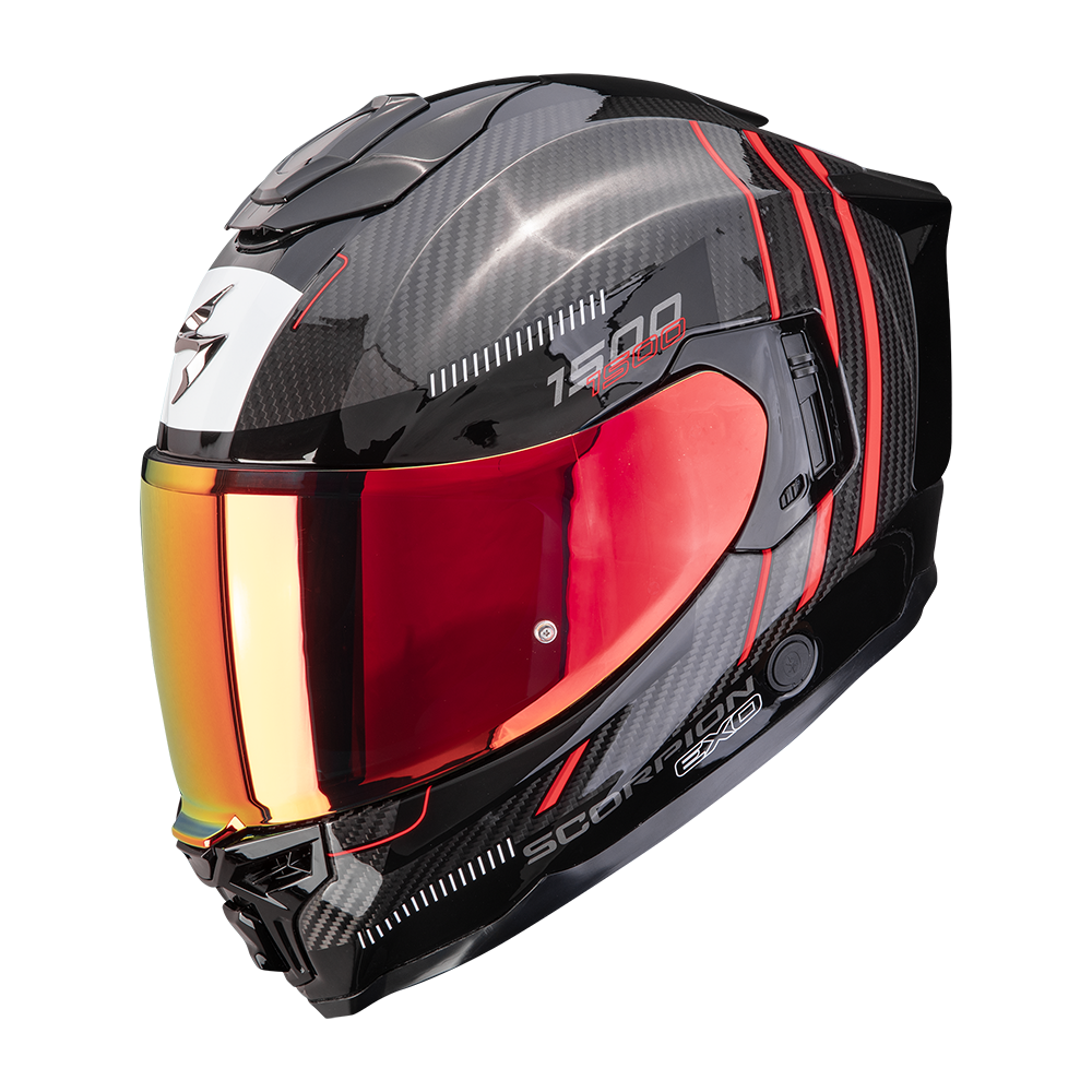 Casco Moto Integrale SCORPION EXO 1500 CARBON AIR ZITY Nero Rosso