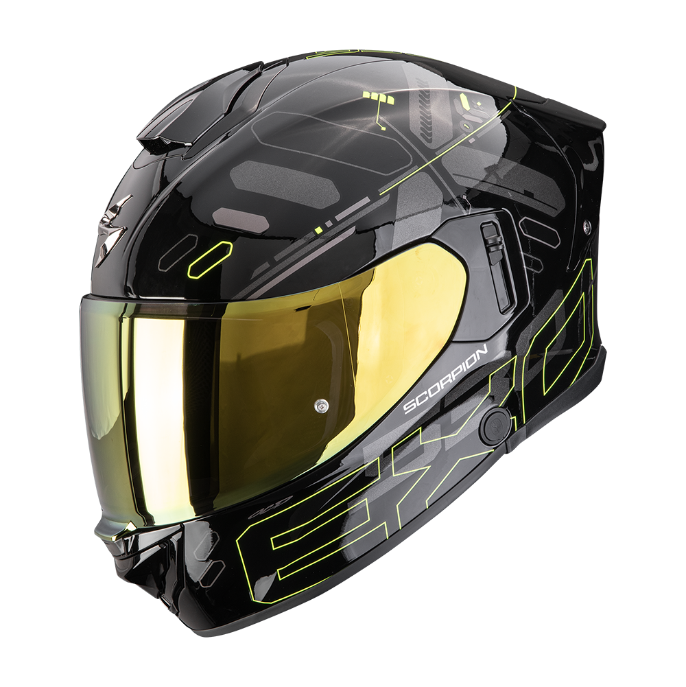 Casco Moto Integrale SCORPION EXO 530 AIR FOND Nero Giallo Neon