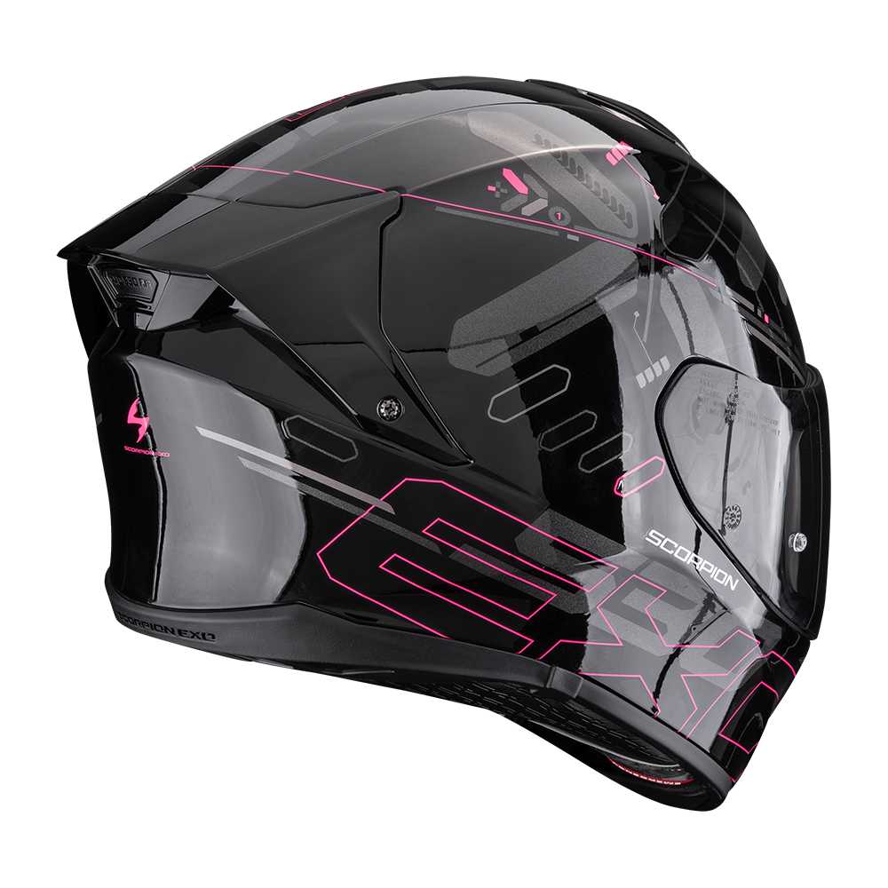 Casco Moto Integrale SCORPION EXO 530 AIR HADJI Nero Opaco Rosa