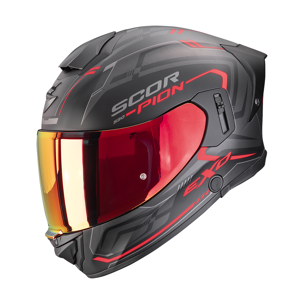 Casco Moto Integrale SCORPION EXO 530 AIR SLOPE Nero Opaco Rosso