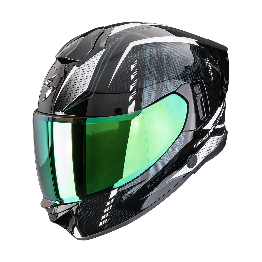 Casco Moto Integrale SCORPION EXO 530 AIR THERAS Nero Camaleonte Bianco
