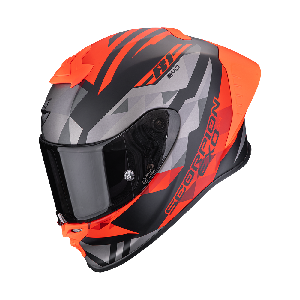 Casco Moto Integrale SCORPION EXO R1 EVO 2 AIR VALERE Nero Opaco Rosso