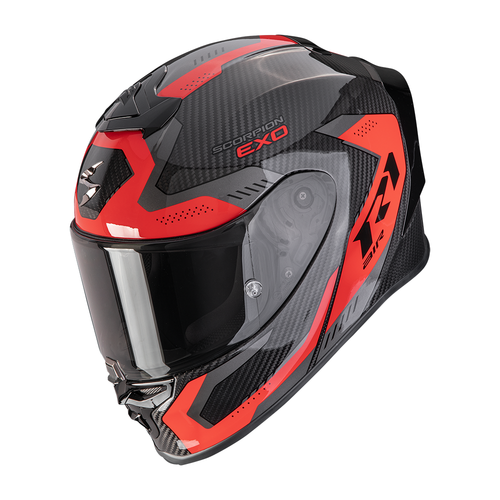 Casco Moto Integrale SCORPION EXO R1 EVO CARBON AIR PROPEL Nero Rosso