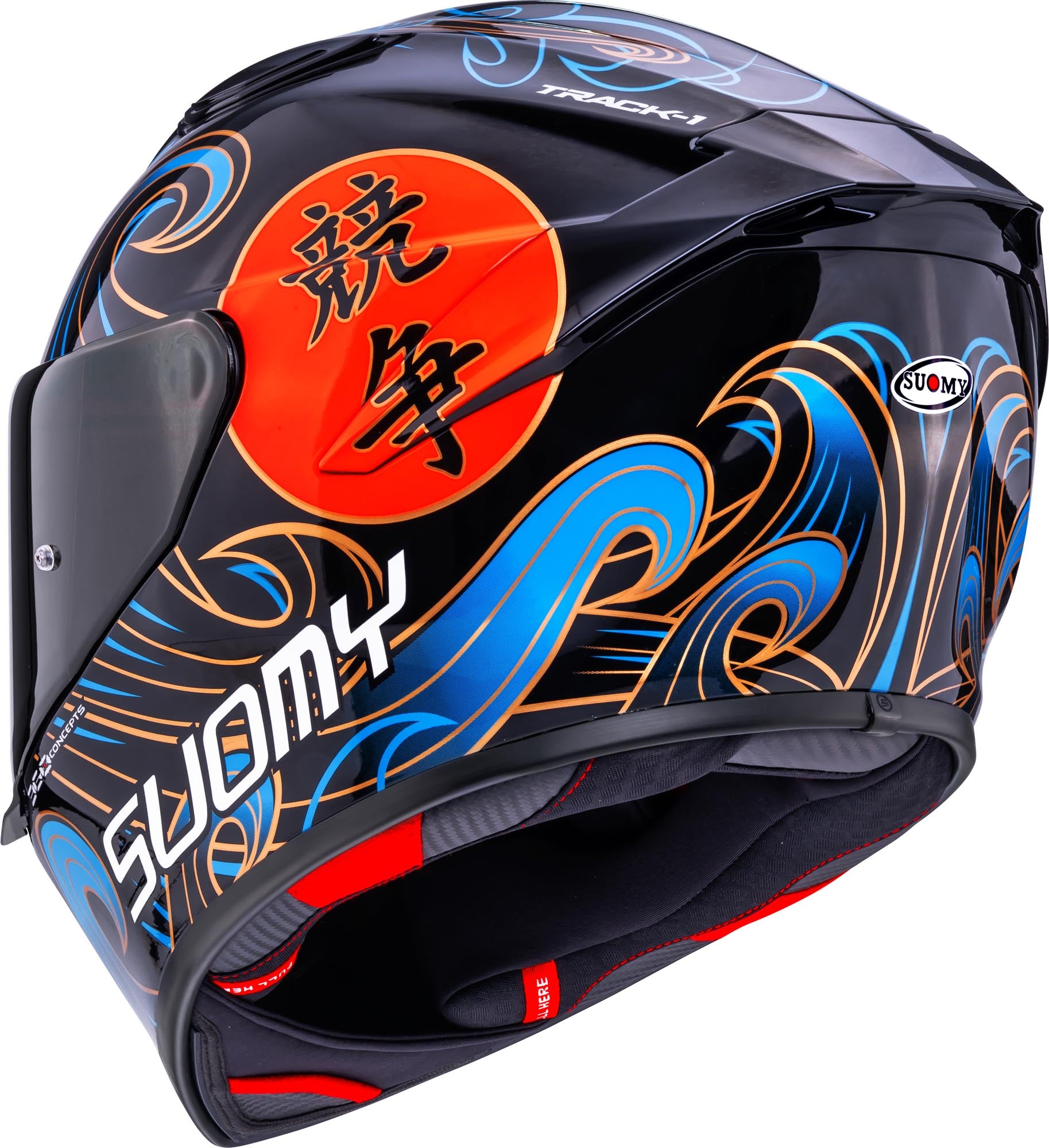 Casco Moto Integrale SUOMY TRACK-1 WAVES BLACK Lucido