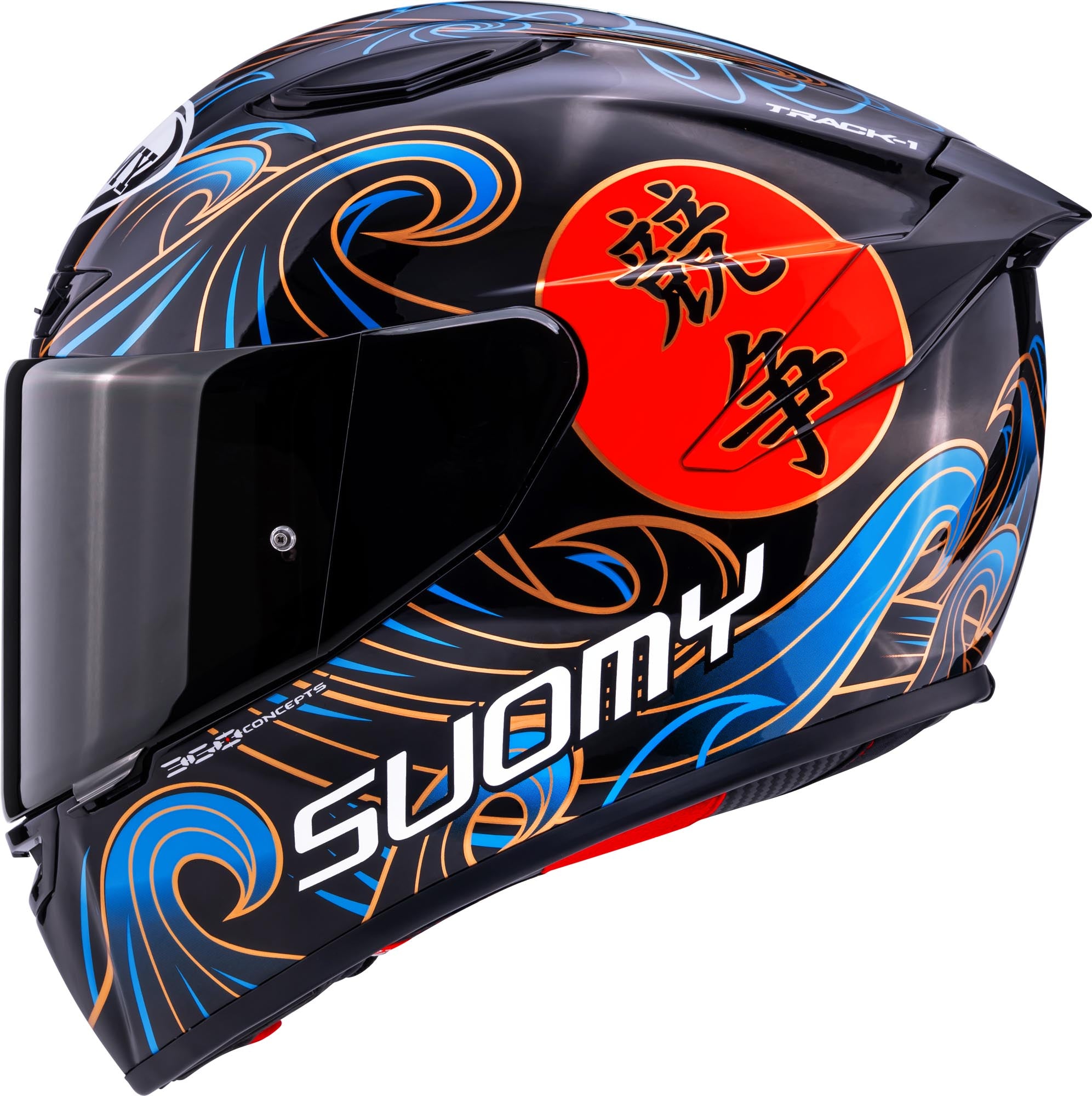 Casco Moto Integrale SUOMY TRACK-1 WAVES BLACK Lucido