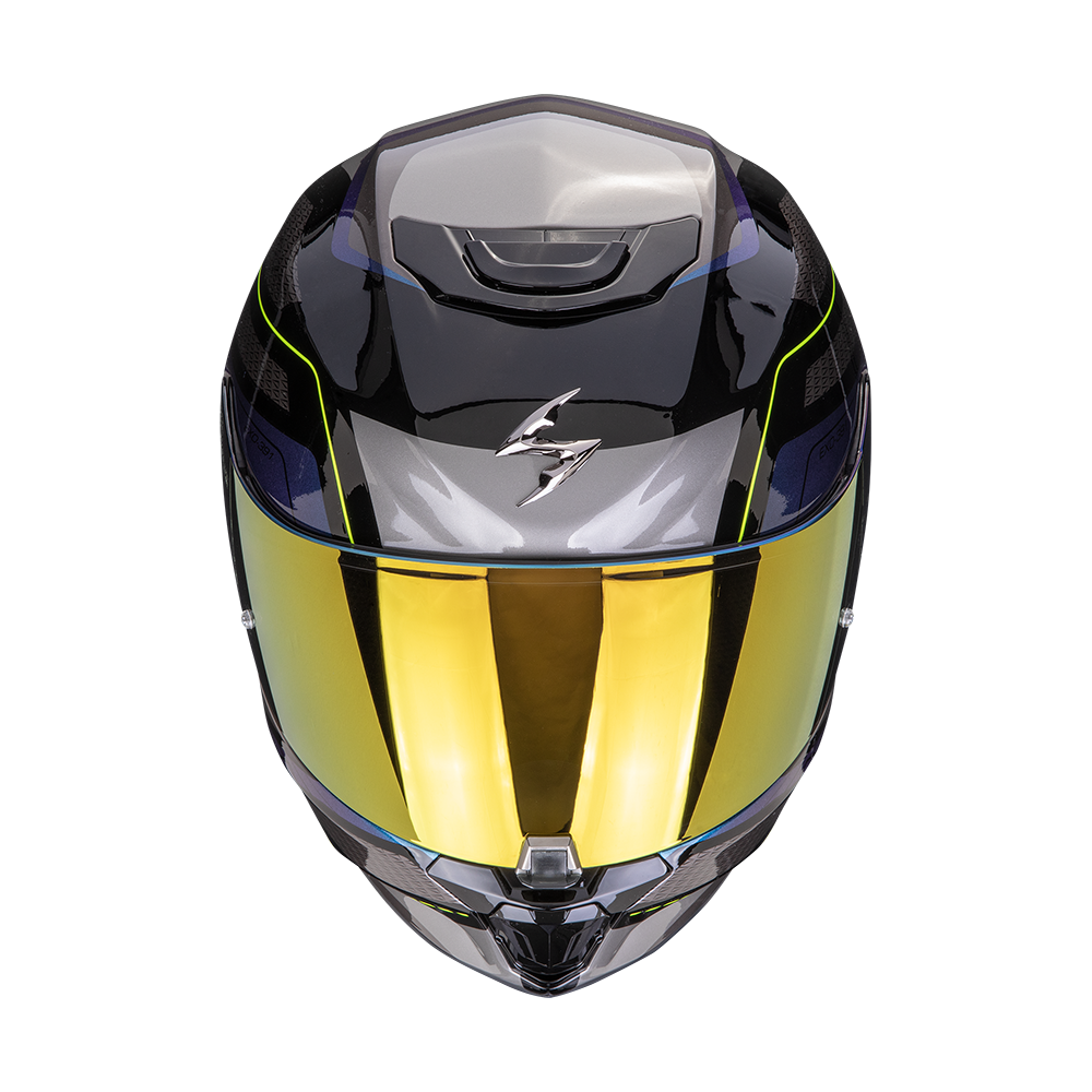 Casco Moto Integrale Scorpion EXO 391 LEO Nero Blu Lucido