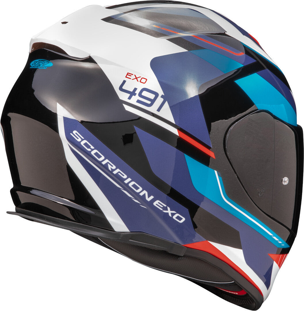 Casco Moto Integrale Scorpion EXO 491 ABILIS Nero Blu Rosso