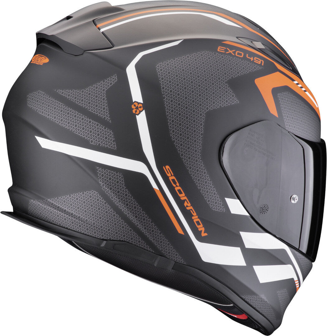 Casco Moto Integrale Scorpion EXO 491 KRIPTA Nero Arancio Bianco
