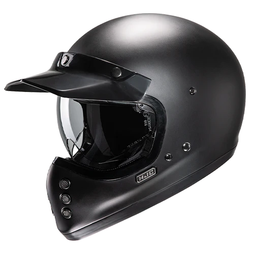 Casco Moto Integrale Vintage HJC V60 SOLID SEMI FLAT BLACK Nero Opaco