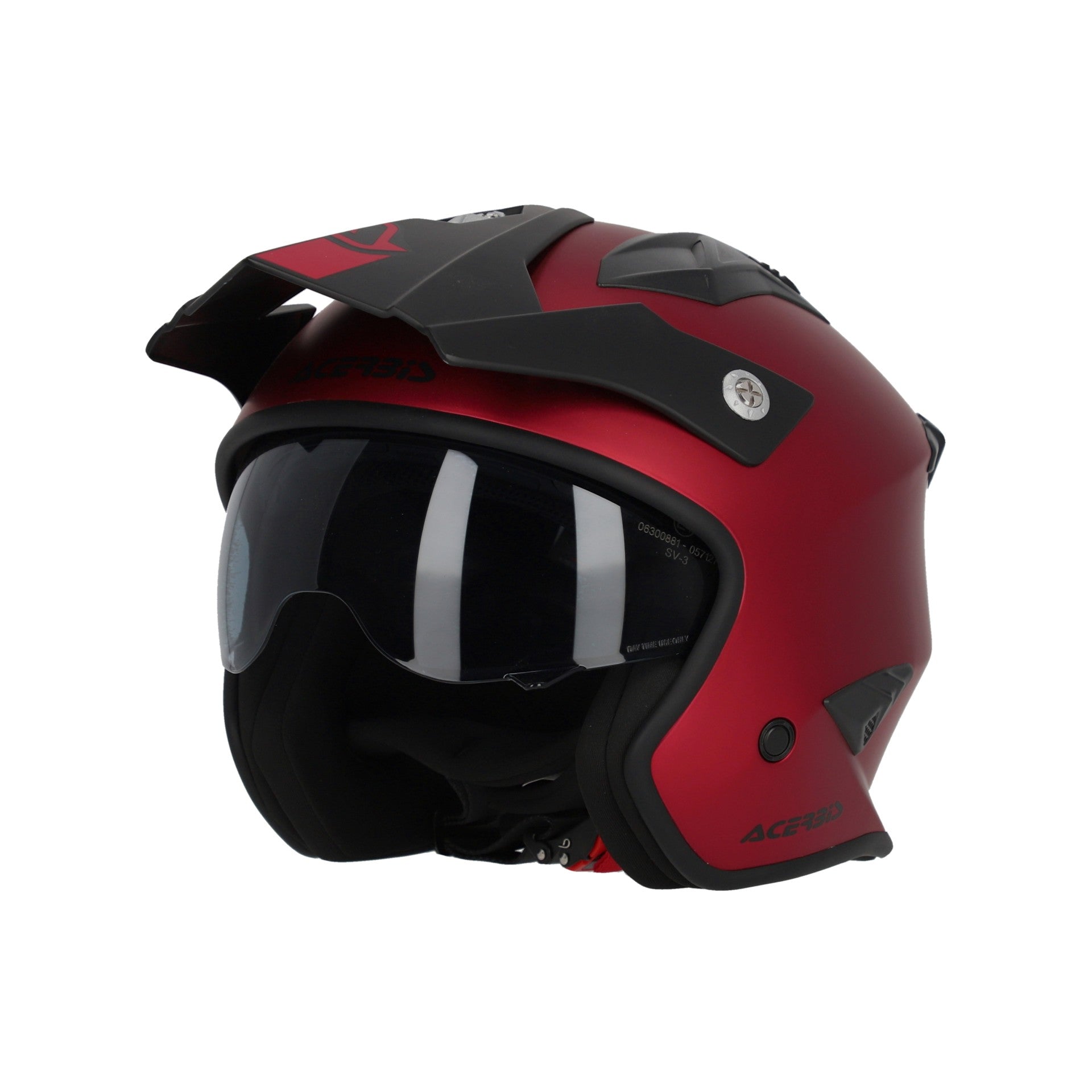 Casco Moto Jet ACERBIS ARIA 2206 METALLIC Rosso