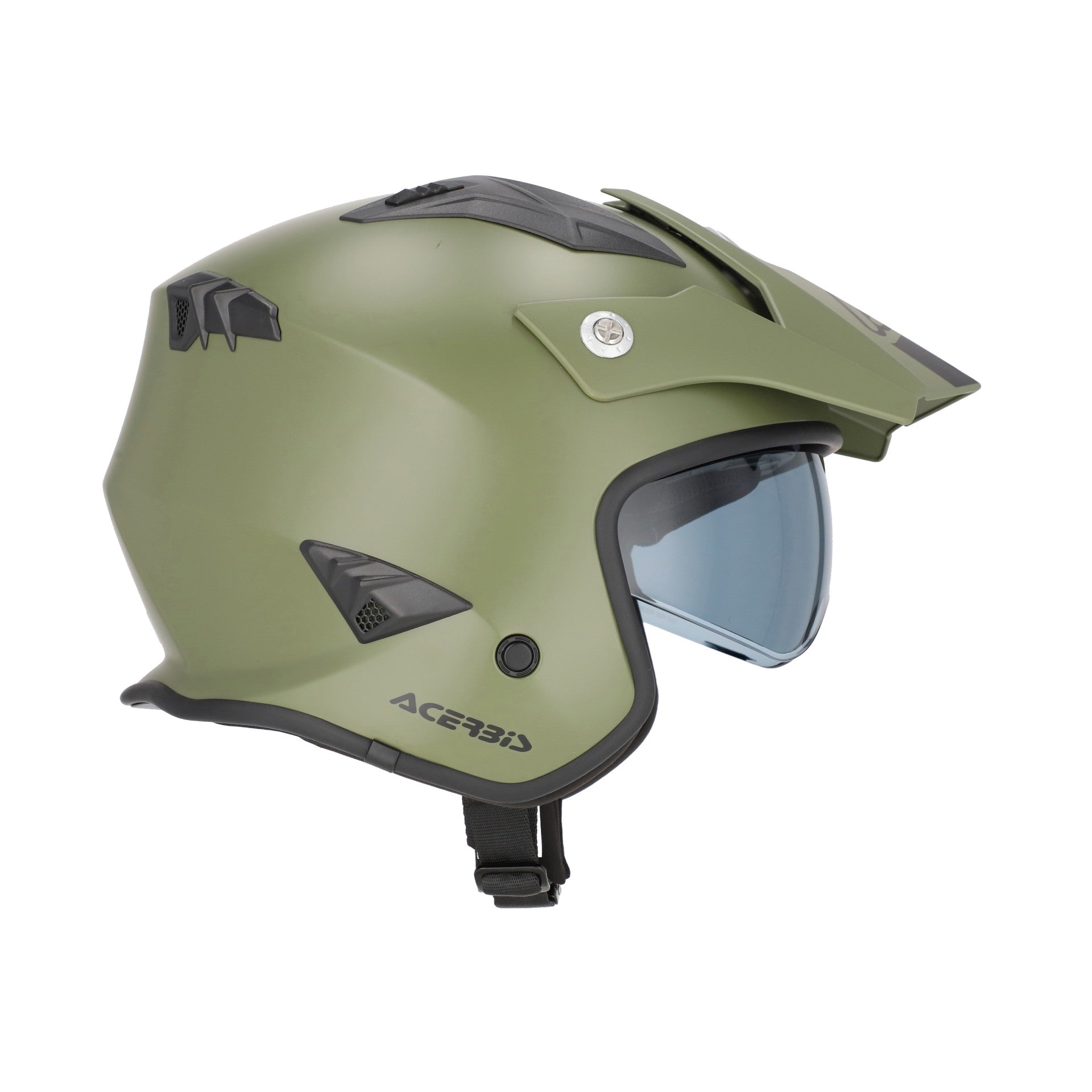 Casco Moto Jet ACERBIS ARIA 2206 Verde Militare