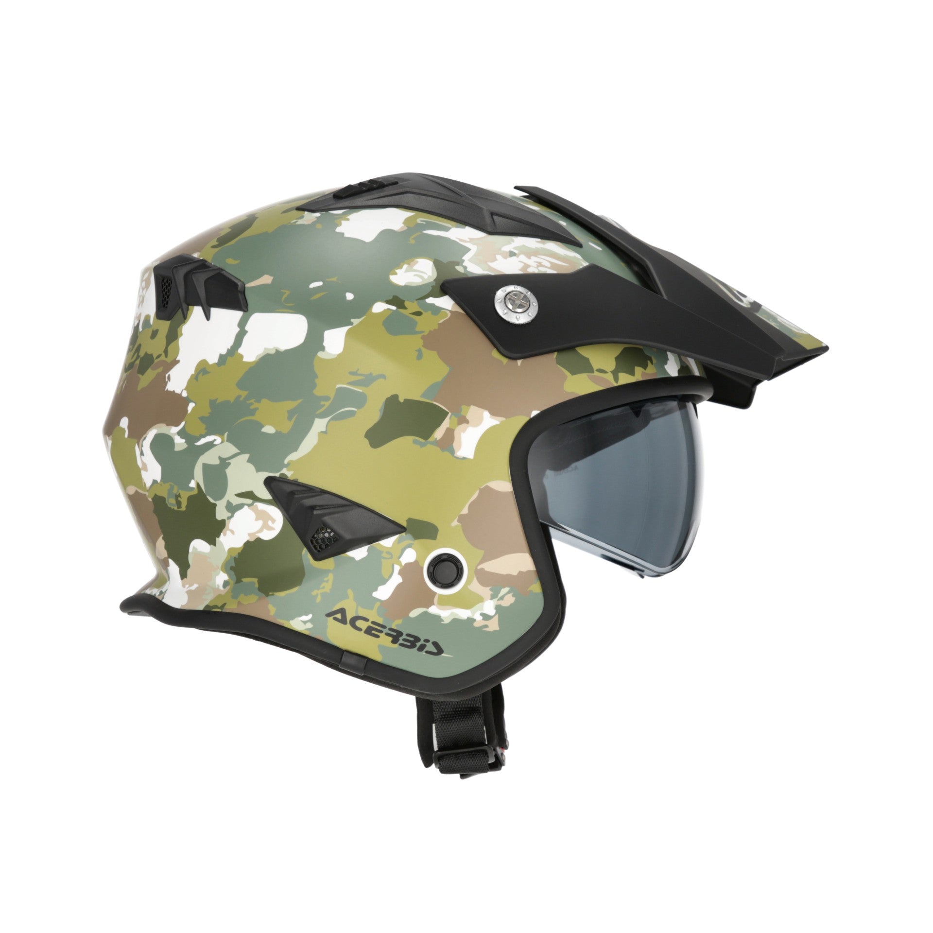 Casco Moto Jet ACERBIS ARIA GRAPHIC 2206 Verde Marrone