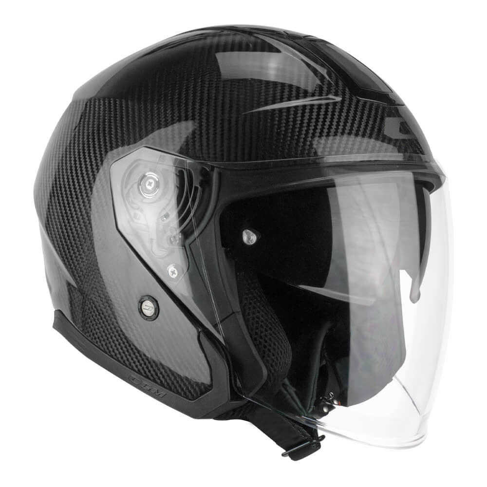 Casco Moto Jet CGM 136C RNA PRO CARBON Nero Lucido