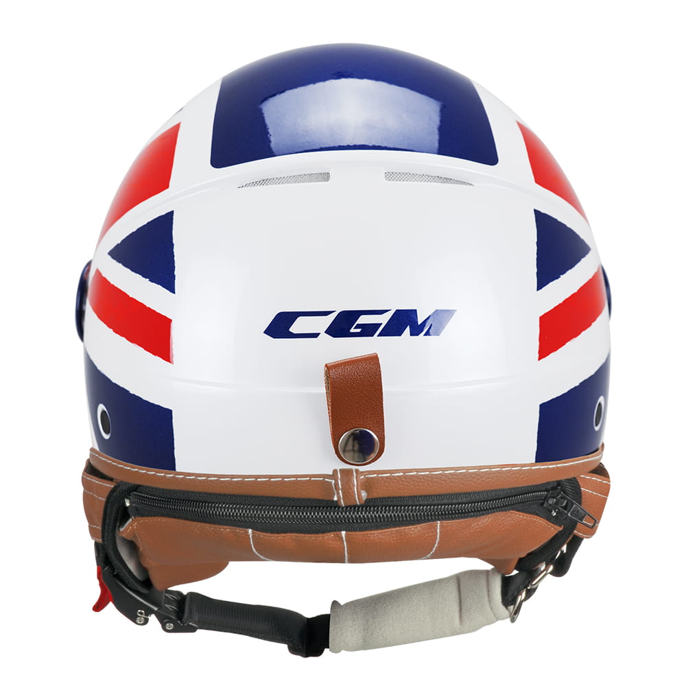 Casco Moto Jet CGM 191K PIX UK Bianco Blu Rosso Sagomata