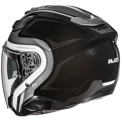Casco Moto Jet HJC F31 BASK MC5 Nero Argento Bianco Lucido