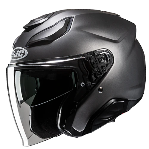 Casco Moto Jet HJC F31 SOLID SEMI FLAT TITANIUM Titanio Opaco