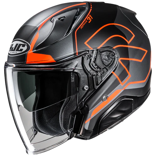 Casco Moto Jet HJC RPHA 31 DEREEN MC6HSF Nero Titanio Arancio Opaco