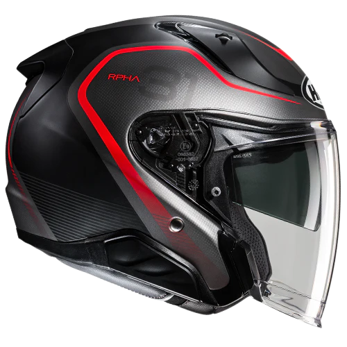 Casco Moto Jet HJC RPHA 31 KOUV MC1SF Nero Titanio Rosso Opaco