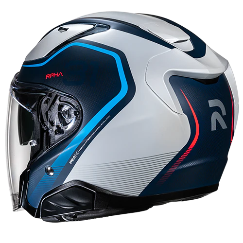 Casco Moto Jet HJC RPHA 31 KOUV MC21SF Bianco Blu Azzurro Rosso Opaco